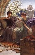 Sir Lawrence Alma-Tadema,OM.RA,RWS Unwelcome Confidence oil painting on canvas